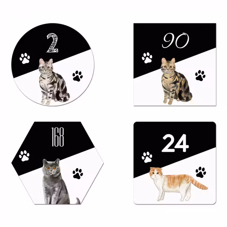 Naambord katten — 3